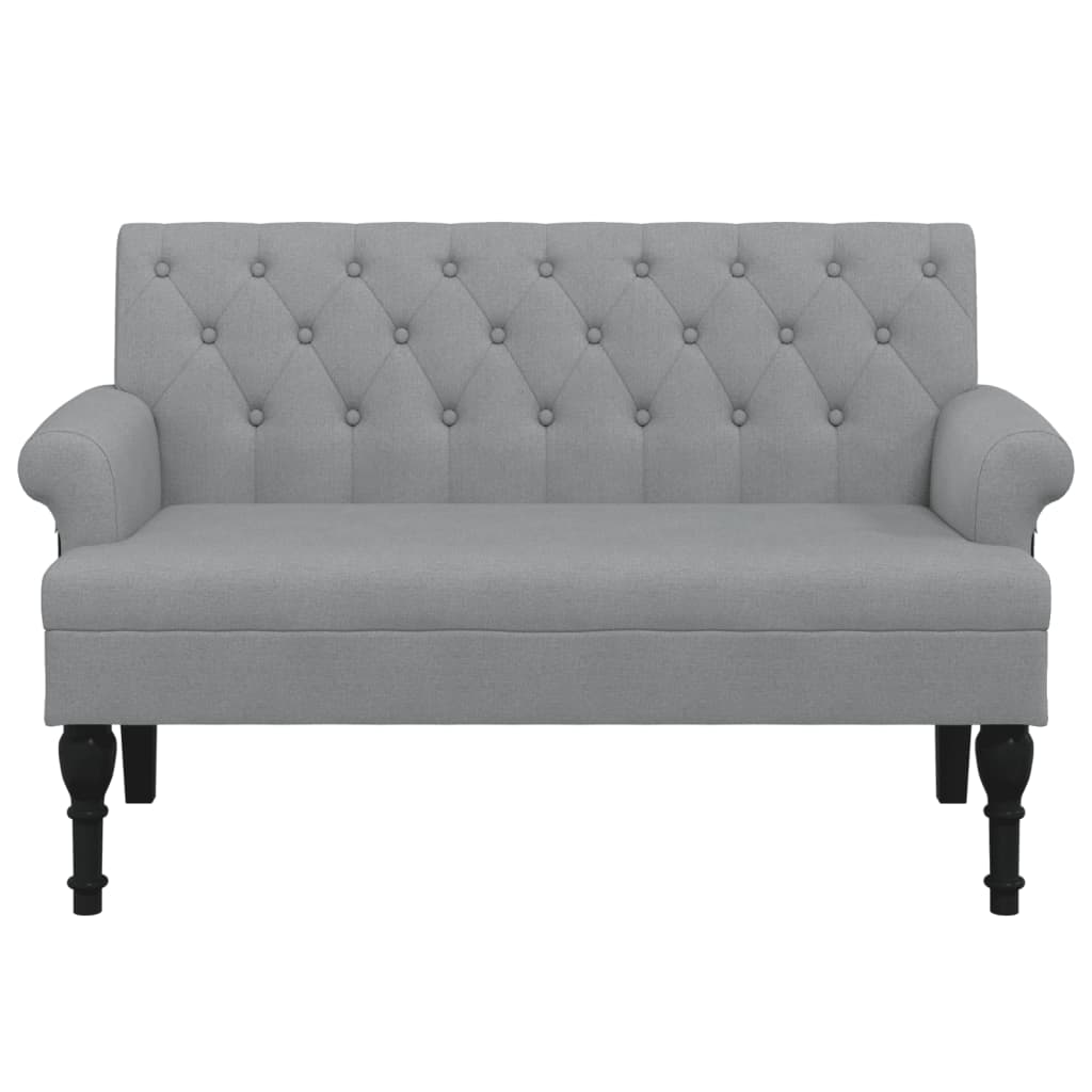 Bankje Met Rugleuning 120X62X75,5 Cm Stof Lichtgrijs