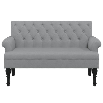 Bankje Met Rugleuning 120X62X75,5 Cm Stof Lichtgrijs