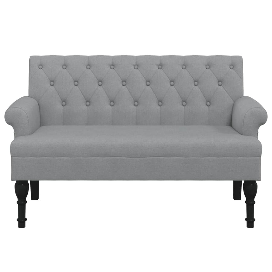 Bankje Met Rugleuning 120X62X75,5 Cm Stof Lichtgrijs