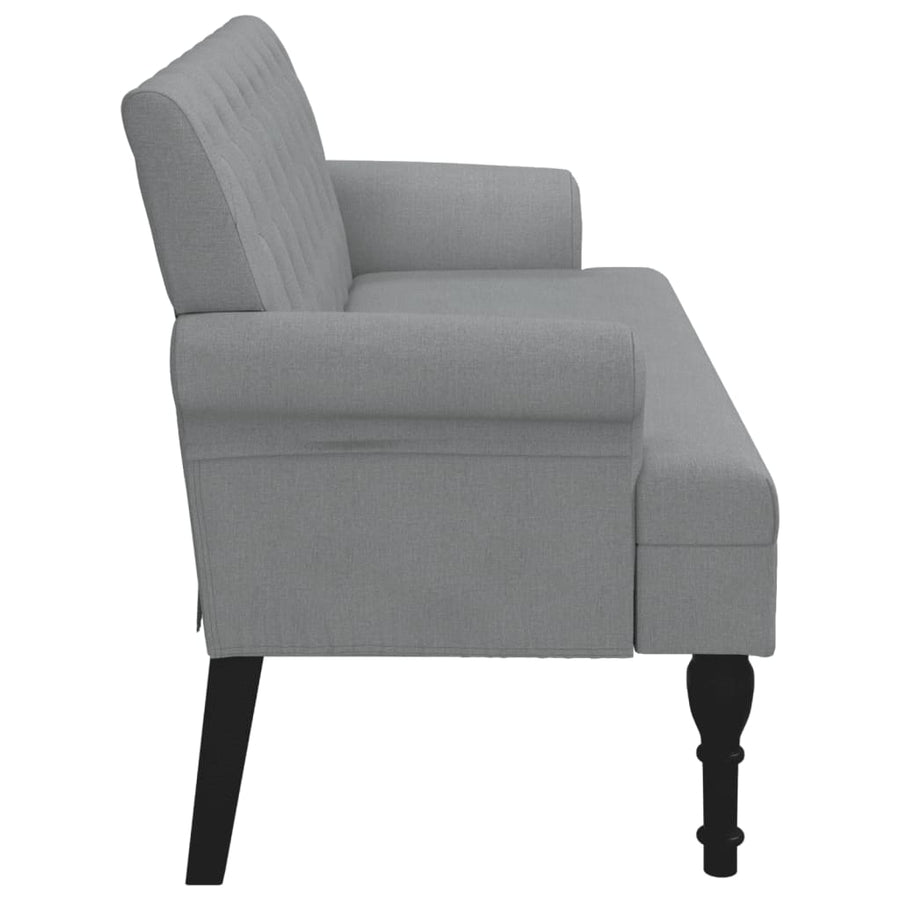 Bankje Met Rugleuning 120X62X75,5 Cm Stof Lichtgrijs