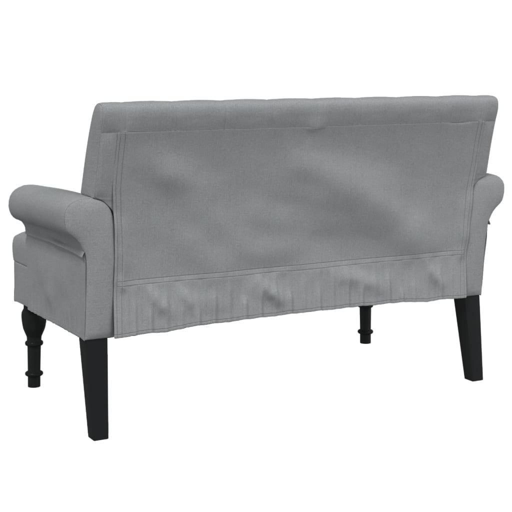 Bankje Met Rugleuning 120X62X75,5 Cm Stof Lichtgrijs