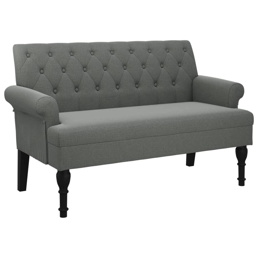 Bankje Met Rugleuning 120X62X75,5 Cm Stof Donkergrijs