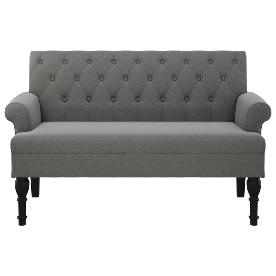 Bankje Met Rugleuning 120X62X75,5 Cm Stof Donkergrijs