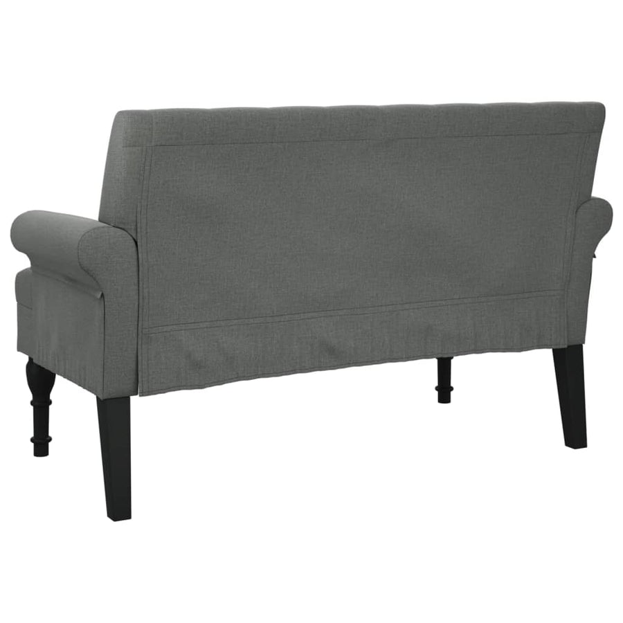 Bankje Met Rugleuning 120X62X75,5 Cm Stof Donkergrijs