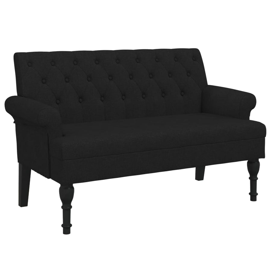 Bankje Met Rugleuning 120X62X75,5 Cm Stof Zwart