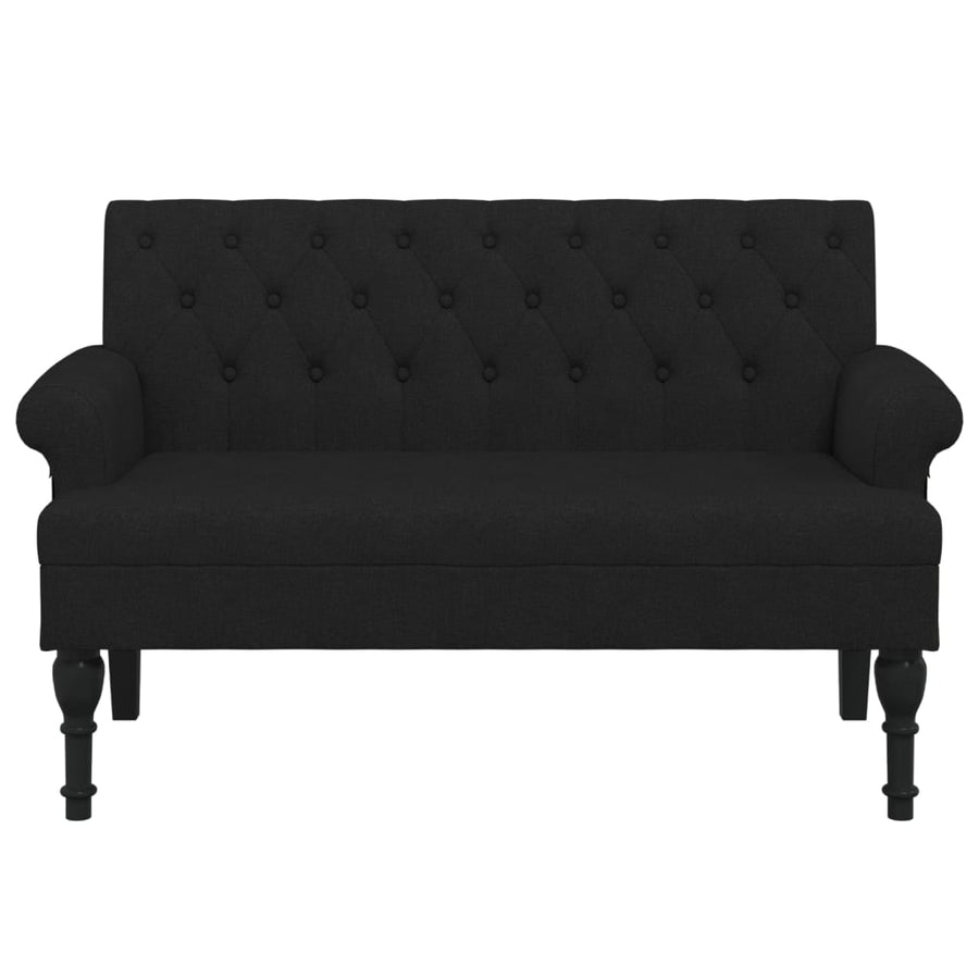 Bankje Met Rugleuning 120X62X75,5 Cm Stof Zwart