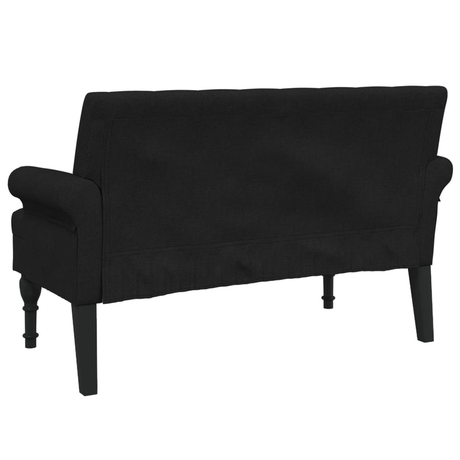 Bankje Met Rugleuning 120X62X75,5 Cm Stof Zwart