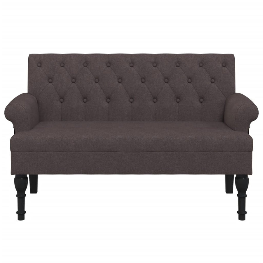Bankje Met Rugleuning 120X62X75,5 Cm Stof Donkerbruin