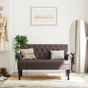 Bankje 120x62x75,5 cm stof donkerbruin