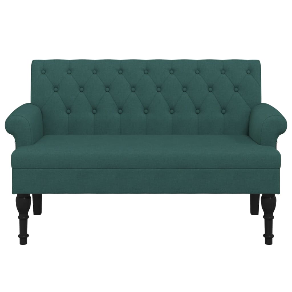Bankje Met Rugleuning 120X62X75,5 Cm Stof Donkergroen