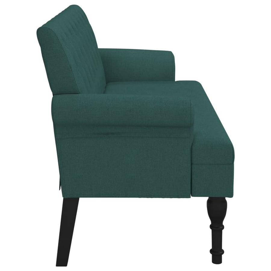 Bankje Met Rugleuning 120X62X75,5 Cm Stof Donkergroen