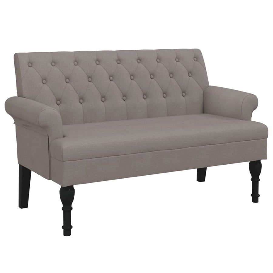 Bankje Met Rugleuning 120X62X75,5 Cm Stof Taupe