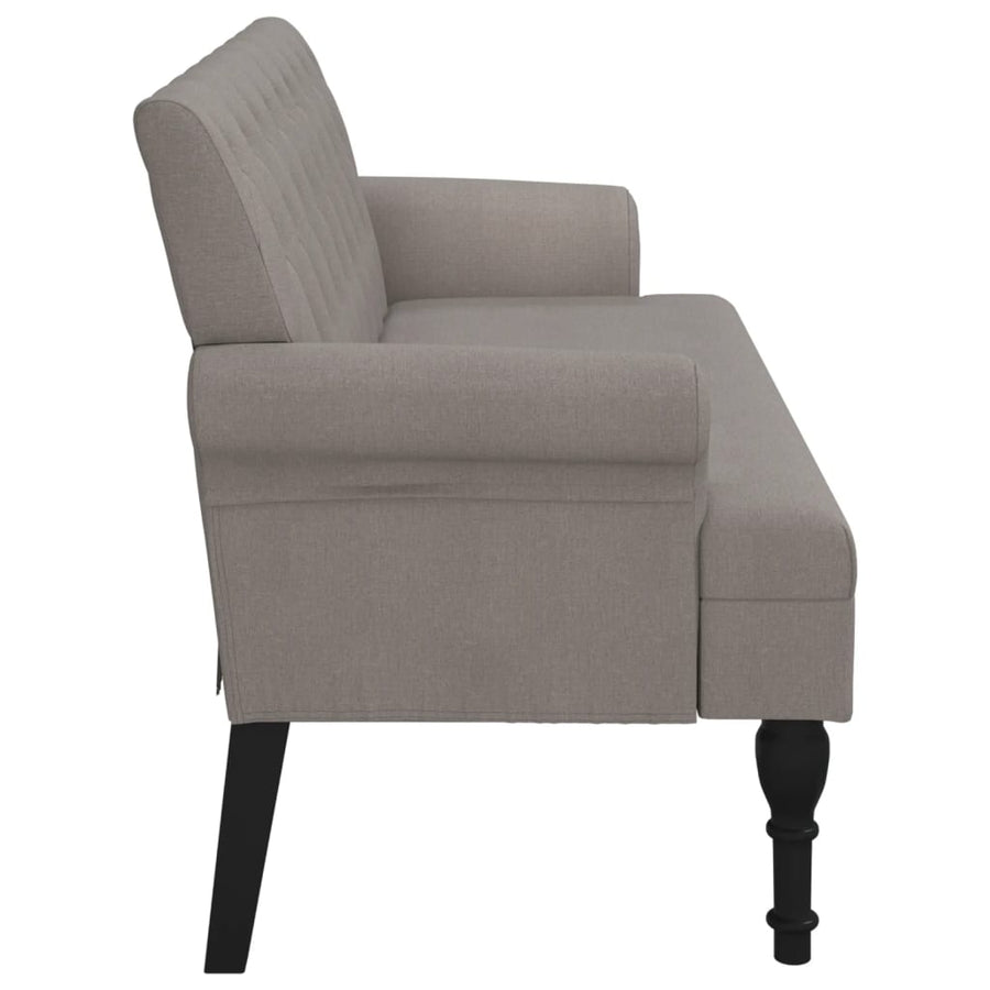 Bankje Met Rugleuning 120X62X75,5 Cm Stof Taupe