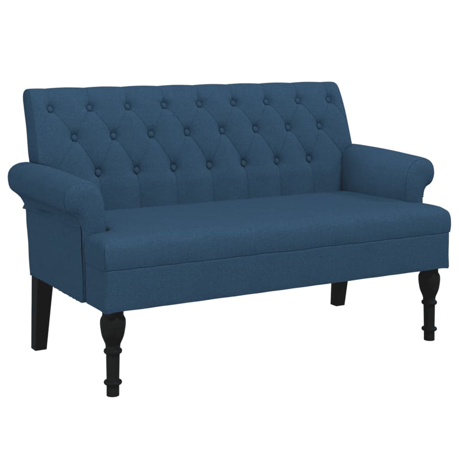 Bankje Met Rugleuning 120X62X75,5 Cm Stof Blauw