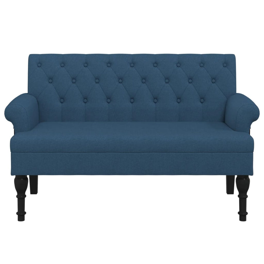 Bankje Met Rugleuning 120X62X75,5 Cm Stof Blauw
