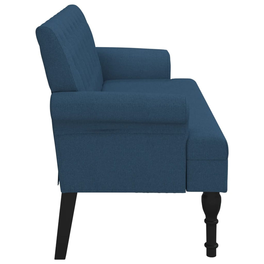 Bankje Met Rugleuning 120X62X75,5 Cm Stof Blauw