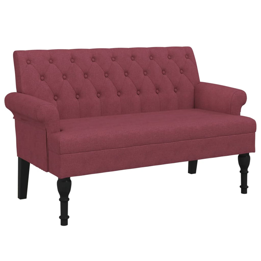Bankje Met Rugleuning 120X62X75,5 Cm Stof Wijnrood
