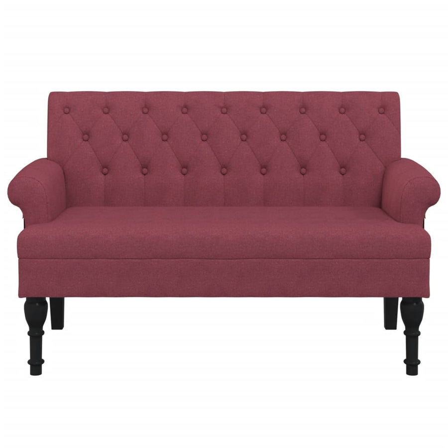 Bankje Met Rugleuning 120X62X75,5 Cm Stof Wijnrood