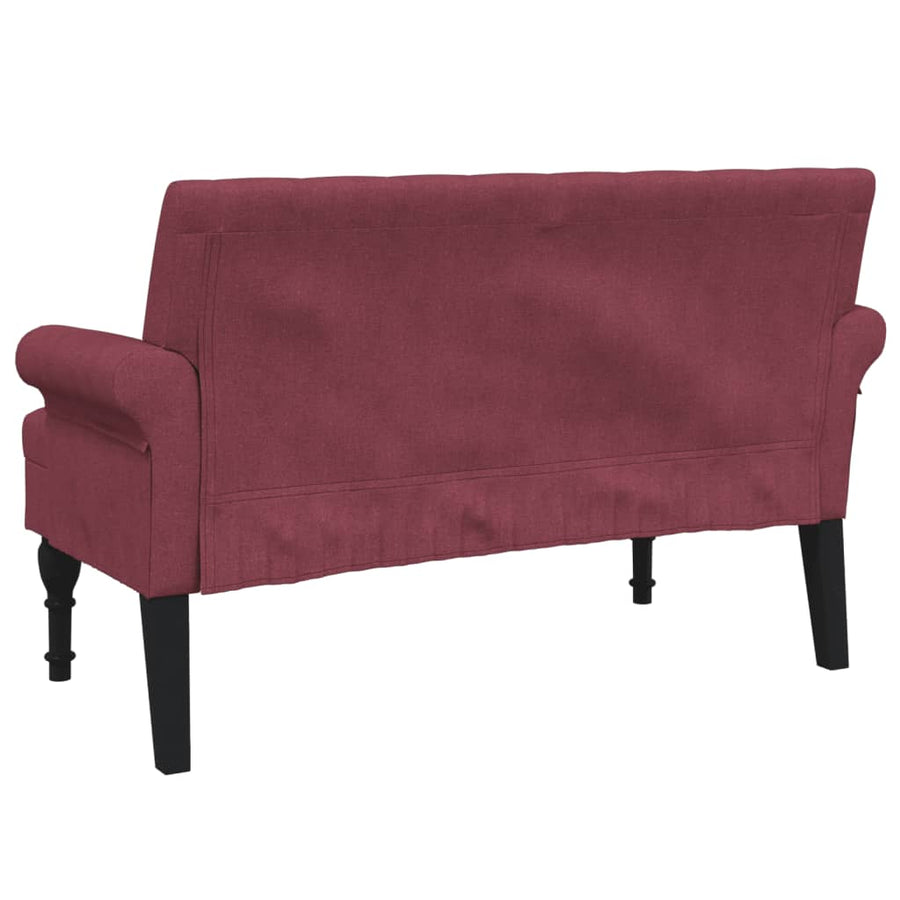 Bankje Met Rugleuning 120X62X75,5 Cm Stof Wijnrood