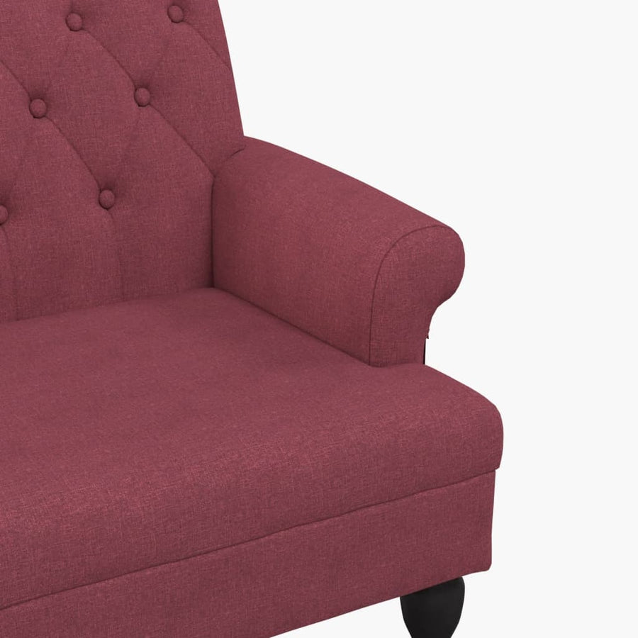 Bankje Met Rugleuning 120X62X75,5 Cm Stof Wijnrood