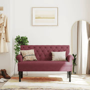 Bankje 120x62x75,5 cm stof wijnrood