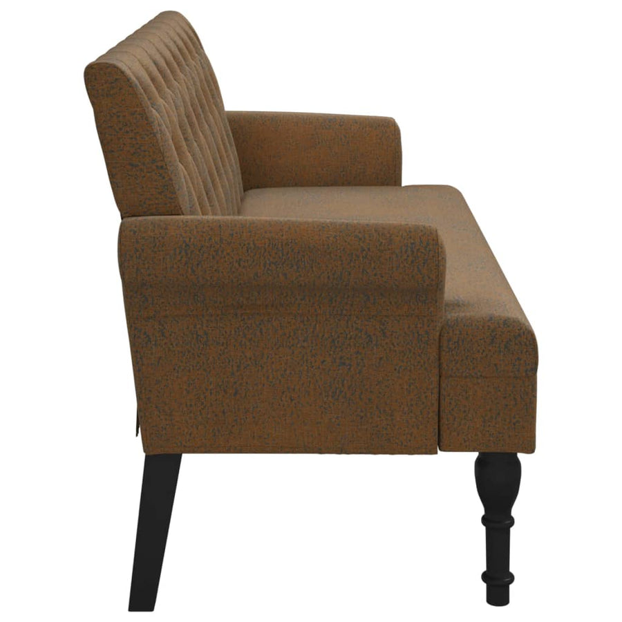 Bankje Met Rugleuning 120X62X75,5 Cm Kunstsuèdeleer Bruin