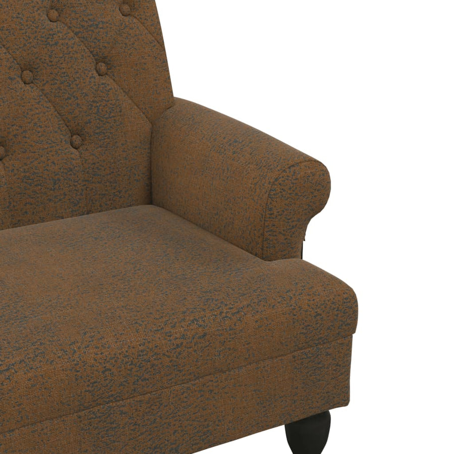 Bankje Met Rugleuning 120X62X75,5 Cm Kunstsuèdeleer Bruin
