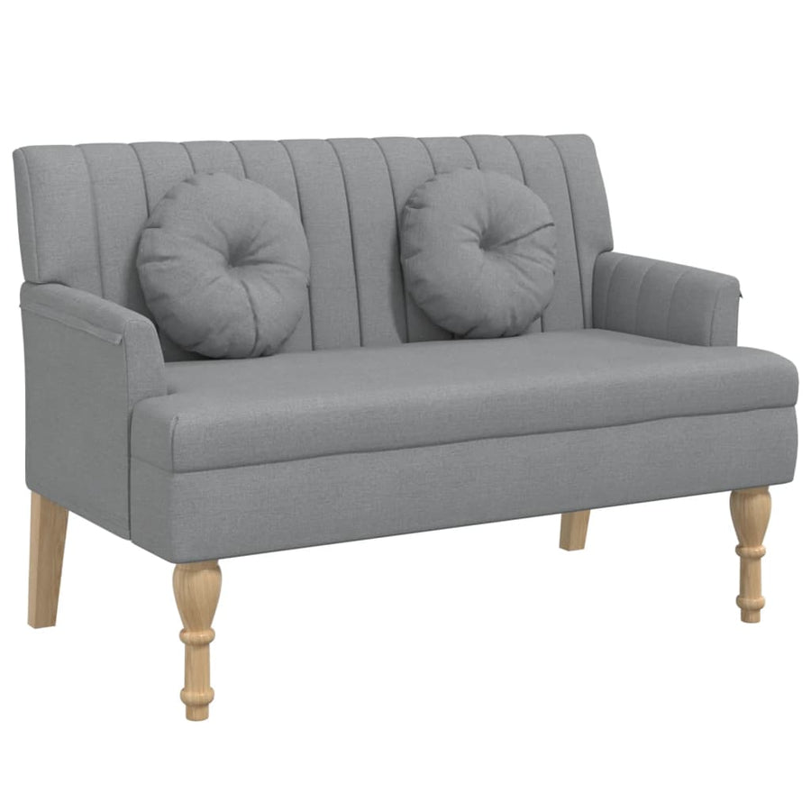Bankje Met Kussens 113X64,5X75,5 Cm Stof Lichtgrijs