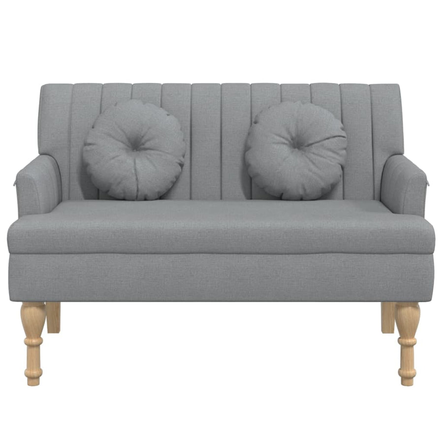 Bankje Met Kussens 113X64,5X75,5 Cm Stof Lichtgrijs