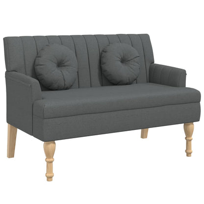 Bankje Met Kussens 113X64,5X75,5 Cm Stof Donkergrijs