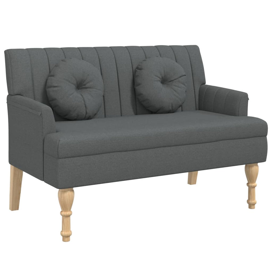 Bankje Met Kussens 113X64,5X75,5 Cm Stof Donkergrijs