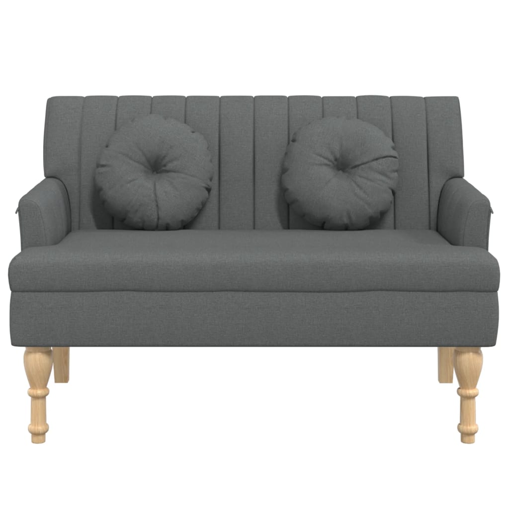 Bankje Met Kussens 113X64,5X75,5 Cm Stof Donkergrijs