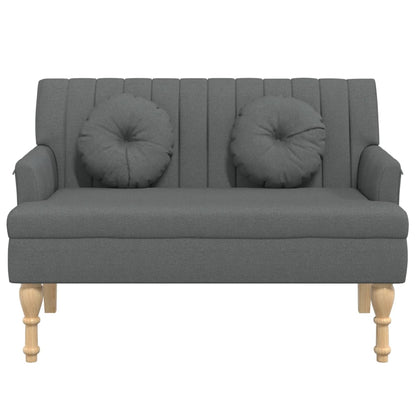 Bankje Met Kussens 113X64,5X75,5 Cm Stof Donkergrijs