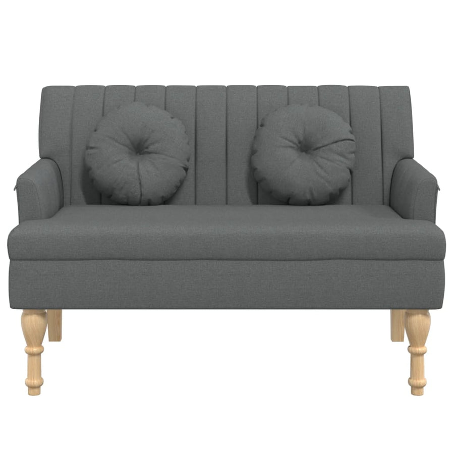 Bankje Met Kussens 113X64,5X75,5 Cm Stof Donkergrijs