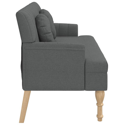 Bankje Met Kussens 113X64,5X75,5 Cm Stof Donkergrijs