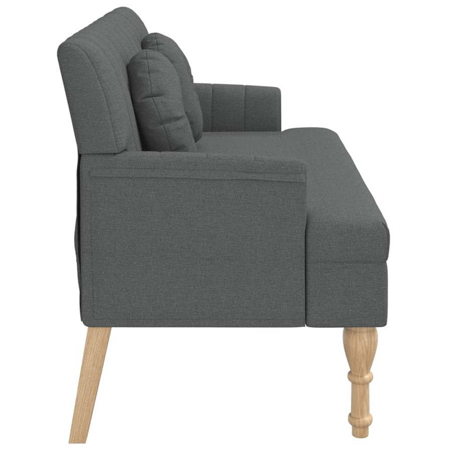 Bankje Met Kussens 113X64,5X75,5 Cm Stof Donkergrijs