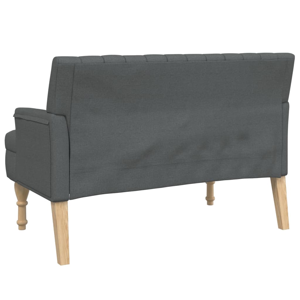 Bankje Met Kussens 113X64,5X75,5 Cm Stof Donkergrijs
