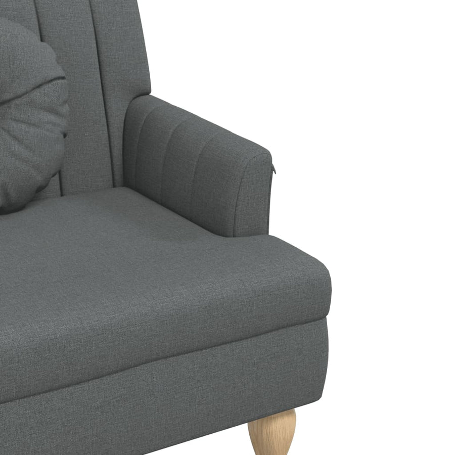 Bankje Met Kussens 113X64,5X75,5 Cm Stof Donkergrijs
