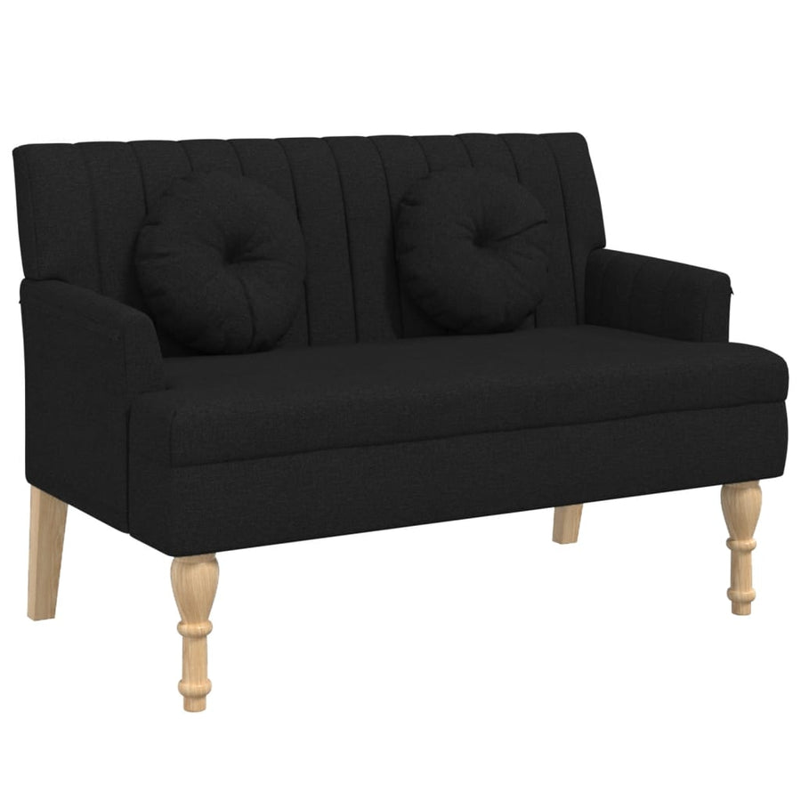 Bankje Met Kussens 113X64,5X75,5 Cm Stof Zwart