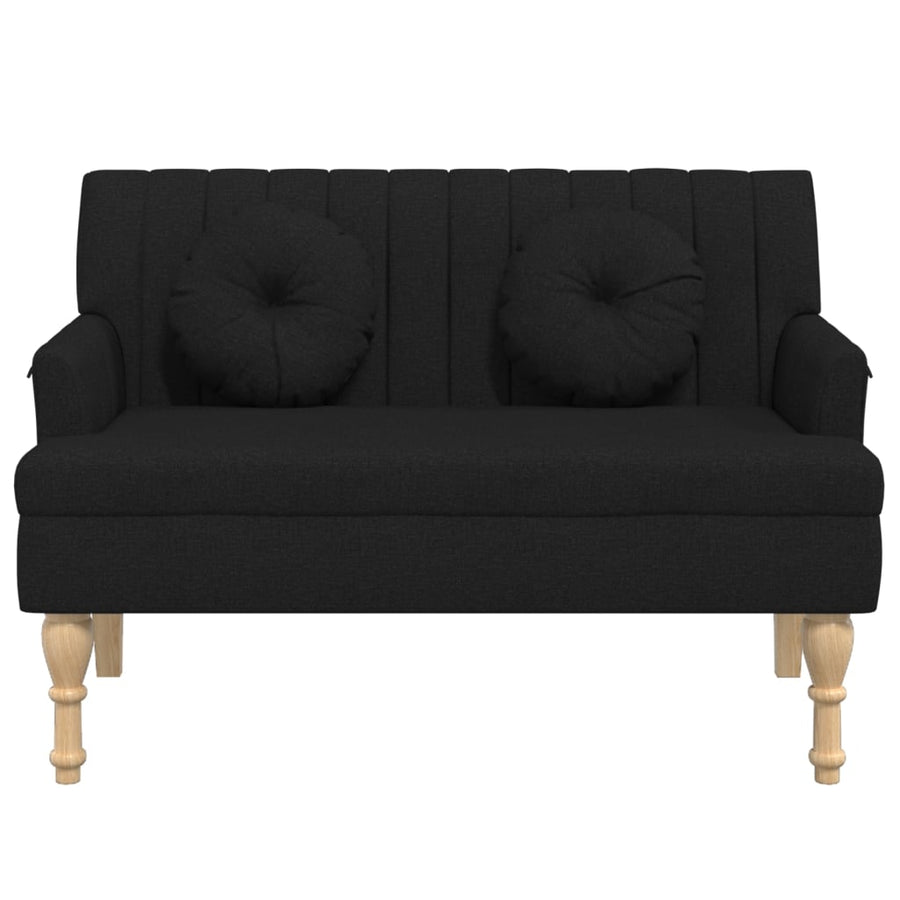 Bankje Met Kussens 113X64,5X75,5 Cm Stof Zwart