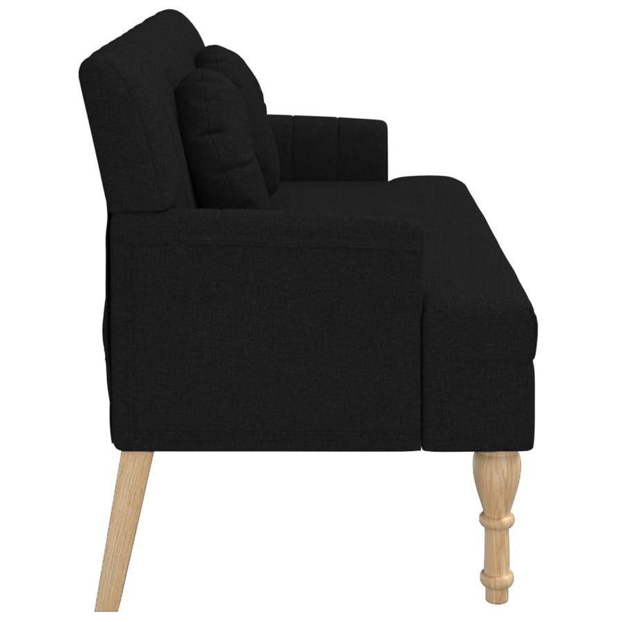 Bankje Met Kussens 113X64,5X75,5 Cm Stof Zwart