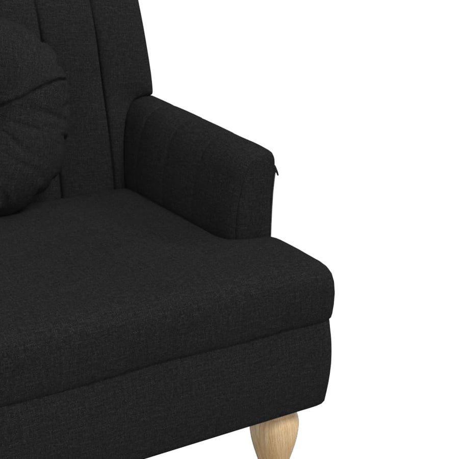 Bankje Met Kussens 113X64,5X75,5 Cm Stof Zwart