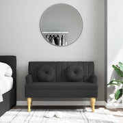 Bankje 113x64,5x75,5 cm stof zwart