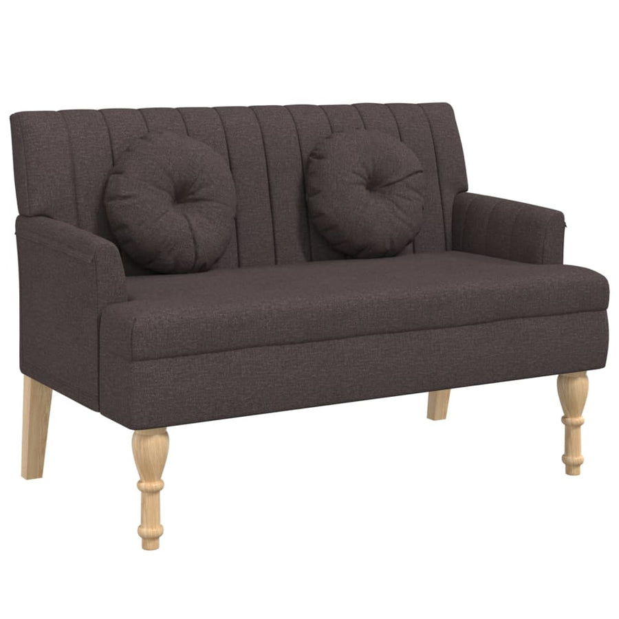 Bankje Met Kussens 113X64,5X75,5 Cm Stof Donkerbruin