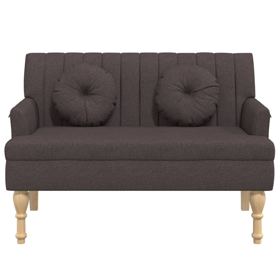 Bankje Met Kussens 113X64,5X75,5 Cm Stof Donkerbruin