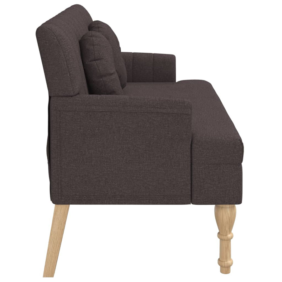 Bankje Met Kussens 113X64,5X75,5 Cm Stof Donkerbruin