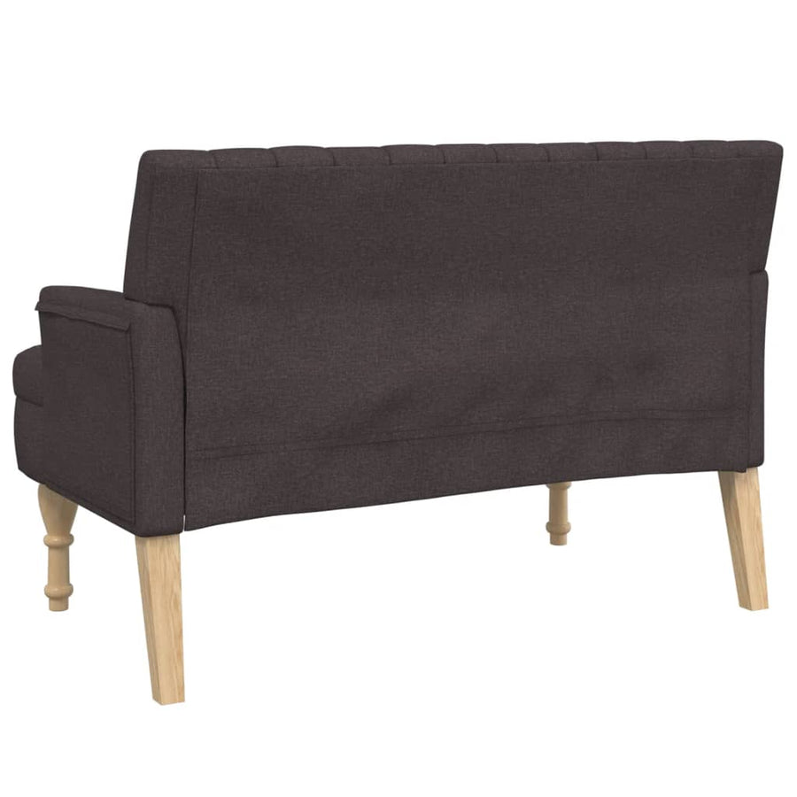 Bankje Met Kussens 113X64,5X75,5 Cm Stof Donkerbruin