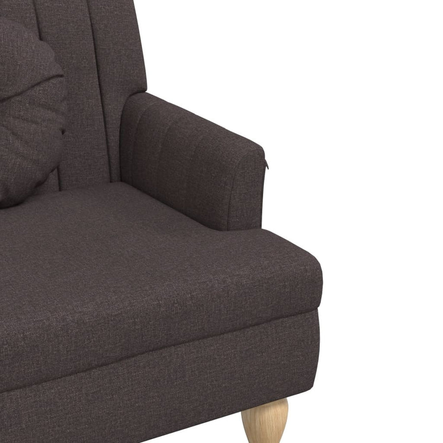 Bankje Met Kussens 113X64,5X75,5 Cm Stof Donkerbruin