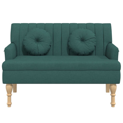 Bankje Met Kussens 113X64,5X75,5 Cm Stof Donkergroen