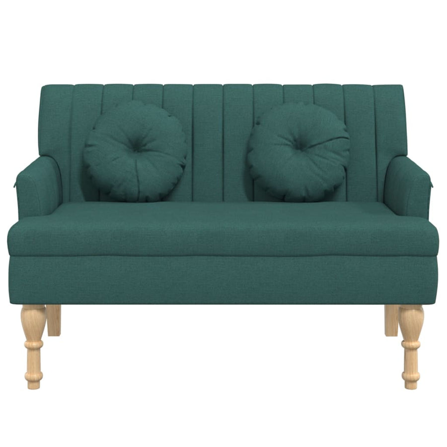 Bankje Met Kussens 113X64,5X75,5 Cm Stof Donkergroen